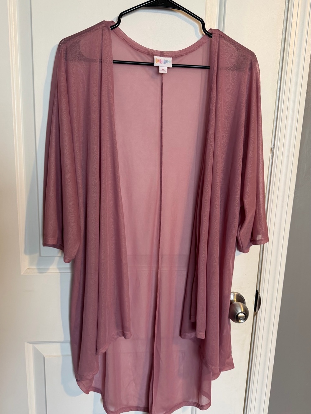 LuLaRoe Open-Front Sheer Kimono in Dusty Mauve